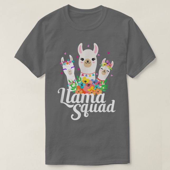 Llama Squad Funny Cute Llama Matching T-Shirt (Frente do Design)