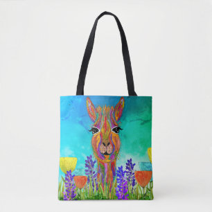 Llama Tote Bag bonito e colorido