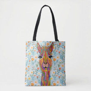 Llama Tote Bag bonito e colorido