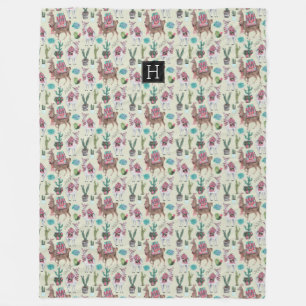 Llamas Ocidentais & Cactus   Cobertores de Fleece 