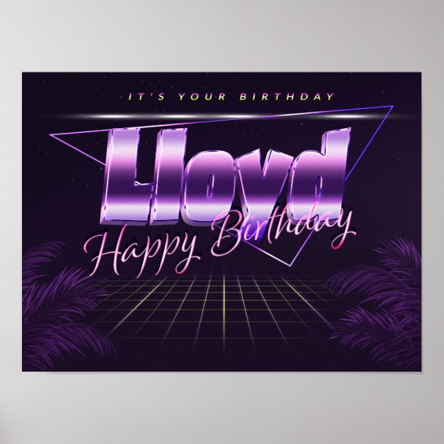 Lloyd Name Vorname lila retro Poster Geburtstag (Frente)