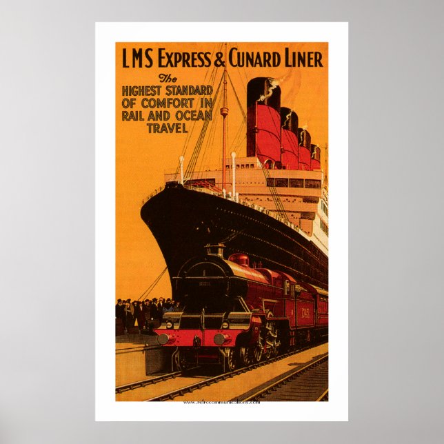 LMS Express e Cunard Liner Poster (Frente)