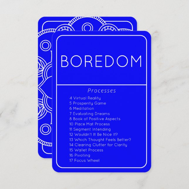 LOA Processamento Emocional Cartão Azul de Boredom (Frente/Verso)
