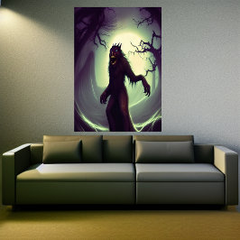 Lobisomem à noite | AI Art Poster