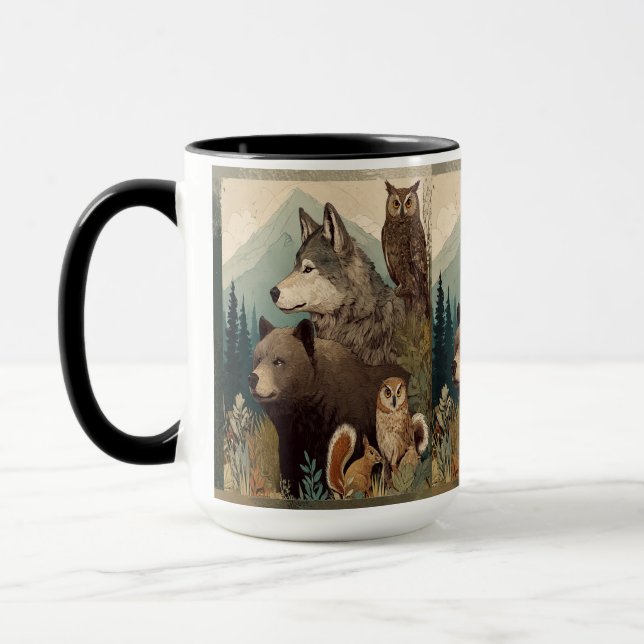 Lobo Acessível : Caneca da Vida Selvagem (Esquerda)