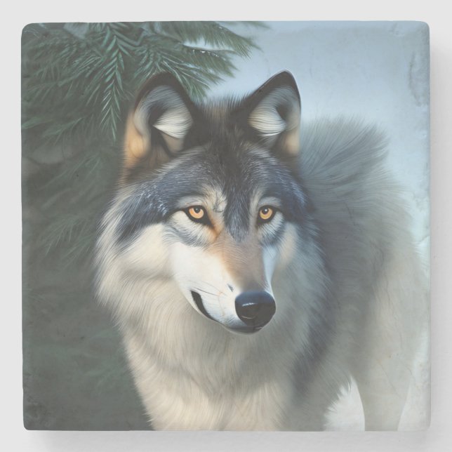 Lobo Árctico Sem Coroa, Porta copos De Pedra (Frente)
