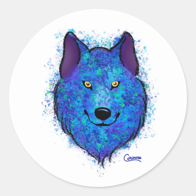 Lobo Azul - Autocolantes (Frente)