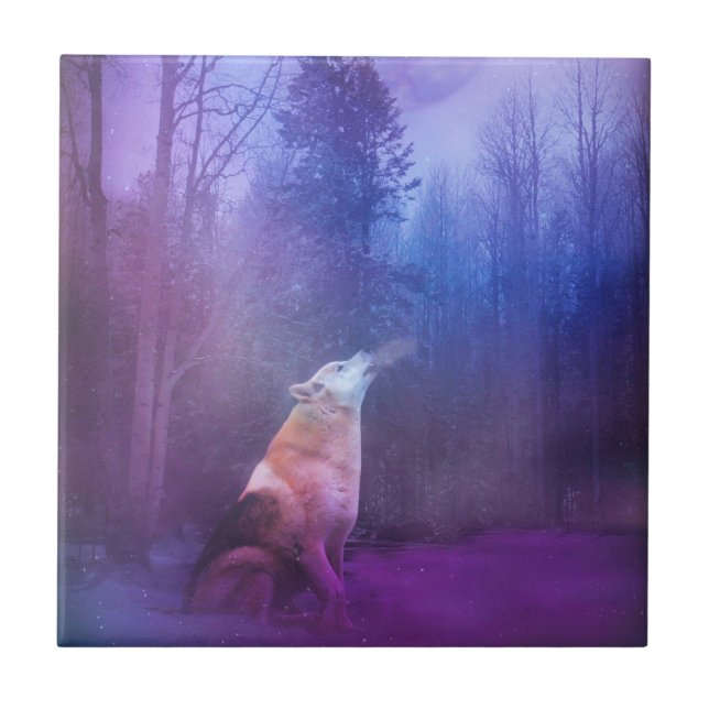 Lobo Bonito no Azulejo de Arte da Neve (Frente)