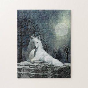 Lobo Branco com Quebra-cabeça Pup