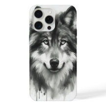 Lobo Cinzento Majestoso Aquarela de Vida Selvagem 