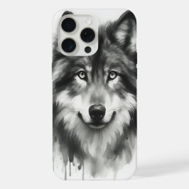 Lobo Cinzento Majestoso Aquarela de Vida Selvagem