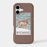 Lobo cinzento StandingWyoming