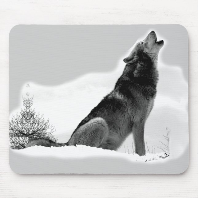 Lobo de madeira do Alasca Mousepad (Frente)