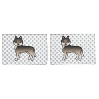 Lobo Escuro Cinza Husky Siberiano Cartoon Cachorro