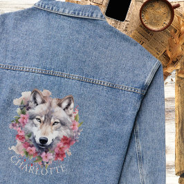 Lobo Floral de Watercolor | Personalizado