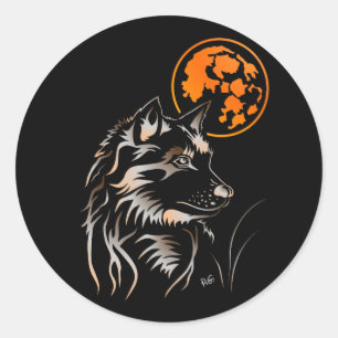 lobo jovem autocolante sonhado