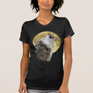 Lobo que urra na camisa dos animais selvagens do