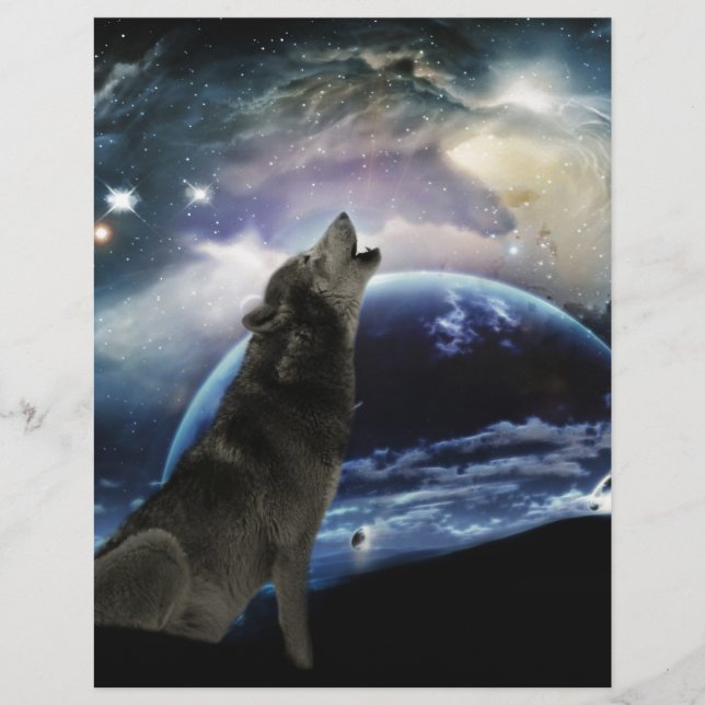 Lobo uivando na lua (Frente)