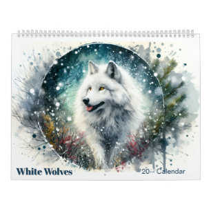 Lobos Brancos Calendário Floresta do Norte Nevada
