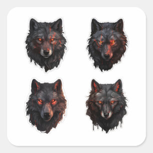 Lobos dispararam olhos empilhados com adesivos