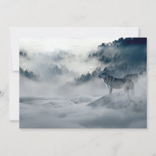 Lobos na paisagem nevado do inverno