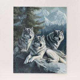 Lobos Relaxando na Floresta Quebra-cabeça