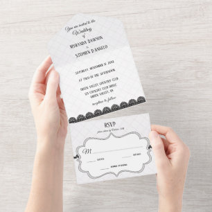 Locação Preta no Casamento Personalizado Branco