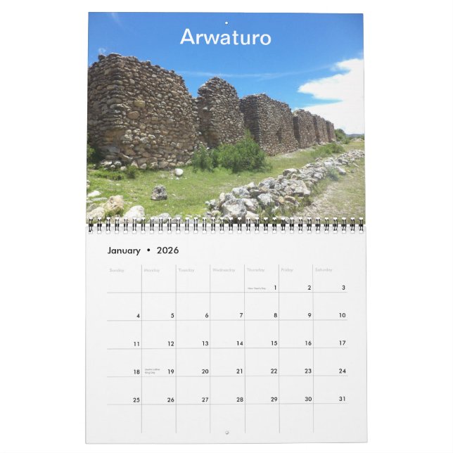 Locais Archeological do calendário de Peru (Jan 2026)