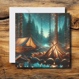 Local de acampamento com luzes Bonito