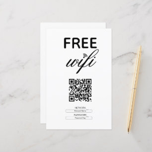 Local do Código QR Wi-Fi Simples e Branco Preto