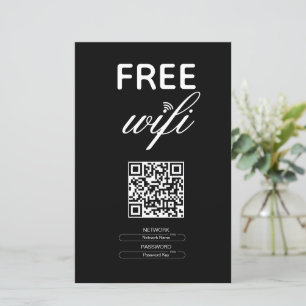 Local do Código QR Wi-Fi Simples e Branco Preto
