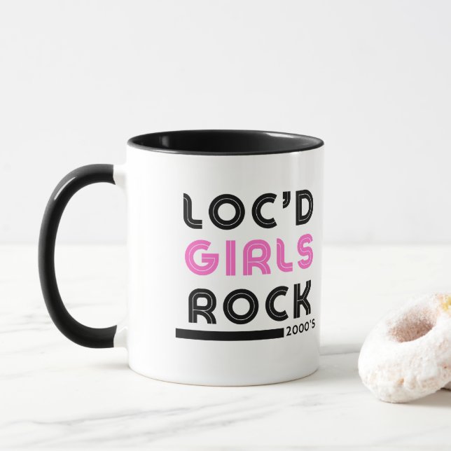 "Loc'd Girls Rock" Caneca de Apreciação Dreadlock (Com Donut)
