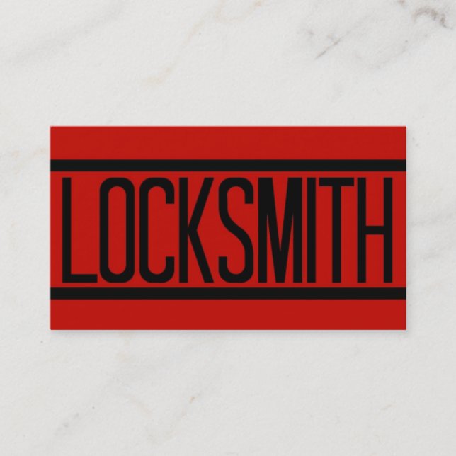 Locksmith Red Cartão de visita (Frente)