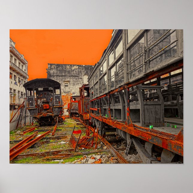 Locomotivas e vagões poster (Frente)
