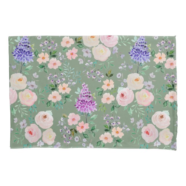 Loden Frost Green Watercolor Floral (Frente)