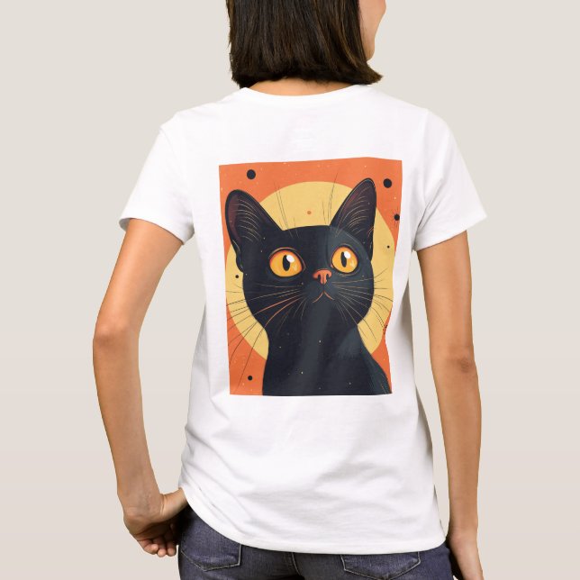 Lofi Style Black Cat T-Shirt (Verso)