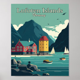 Lofoten Islands Minimalista Vintage Poster