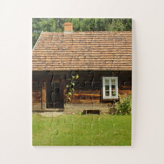 LOG HOUSE TINY HOUSE JIGSAW QUEBRA-CABEÇA (Vertical)