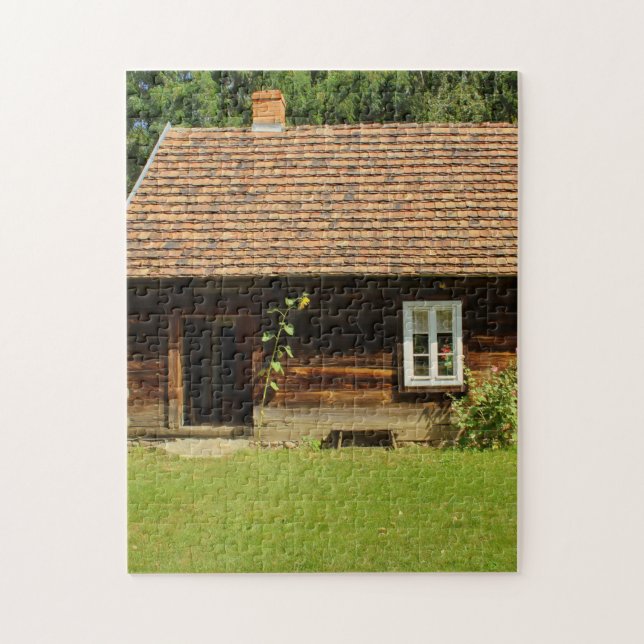 LOG HOUSE TINY HOUSE JIGSAW QUEBRA-CABEÇA (Vertical)
