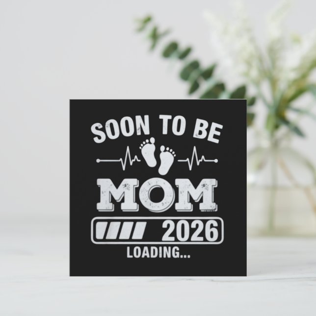 Logo de Mãe em Breve 2026 Anúncio de Gravidez (Em pé/Frente)