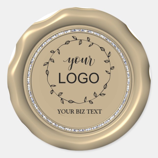 *~* LOGO DOURADO Círculo Diamond Cera Adesivos (Frente)