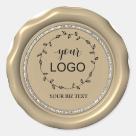 *~* LOGO DOURADO Círculo Diamond Cera Adesivos