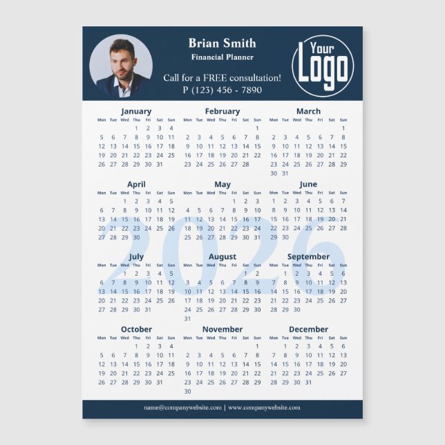 Logo Financial Planner 2026 Calendar Magnet (Frente)