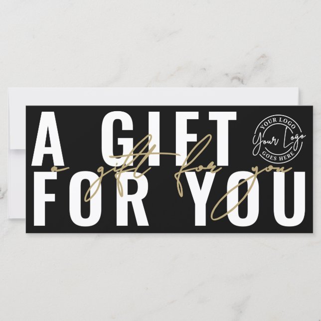 Logo Modern Black Gold Business Gift Certificate (Frente)