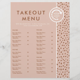 LOGO PERSONALIZADO Menu de retirada Beige & Boho M
