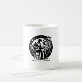 Logótipo artístico - caneca de café branca e preta