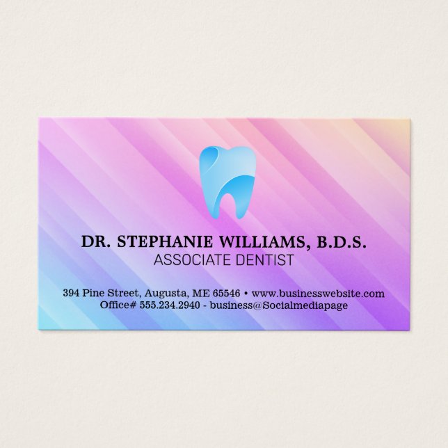 Logotipo artístico do dente azul | Odontologia (Frente)