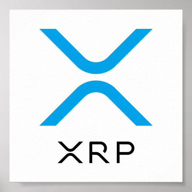 Logotipo Azul e Preto da Régua XRP | POSTER (Frente)