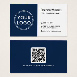 Logotipo branco azul escuro moderno - cartão de vi