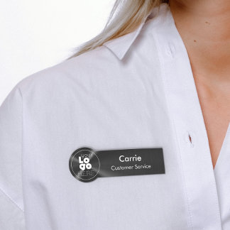 Logotipo branco Bruto Nome de etiqueta metálico-ra